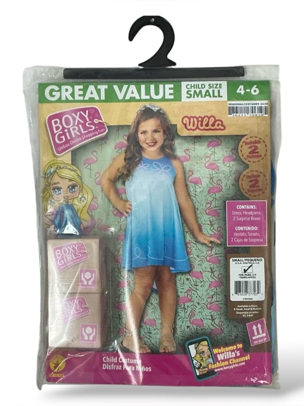 Rubies Boxy Girls Willa Costume Holloween Dress Up 4 PC Set Blue Girls Small 4-6 - Picture 2 of 14